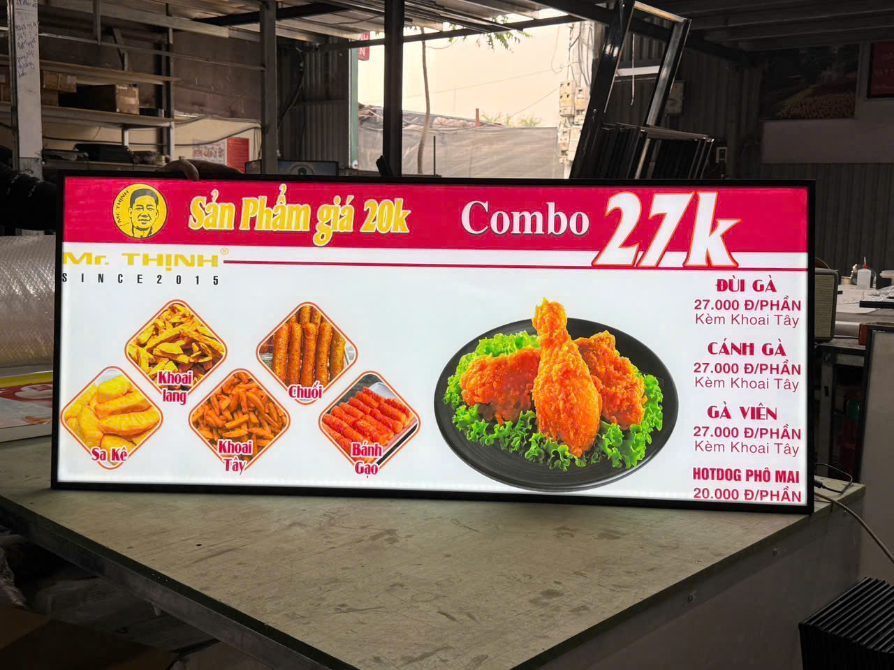 Tranh Điện Hộp Đèn Siêu Mỏng Nhôm Bật Nắp